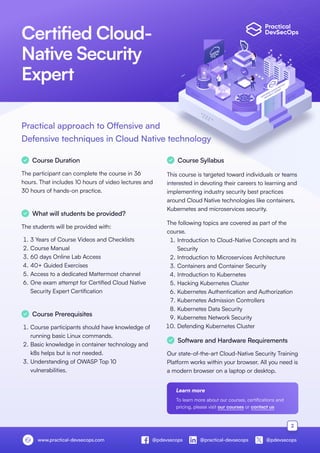 Certified Cloud Native Security Expert (CCNSE) Course Brochure | PDF