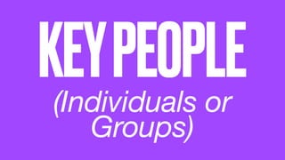 KEYPEOPLE(Individuals or
Groups)
 