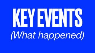 KEYEVENTS(What happened)
 