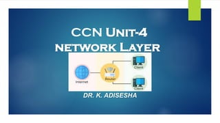 CCN Unit-4
network Layer
DR. K. ADISESHA
 