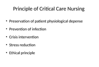 Concept of critical care nursing for bsn | PPTX