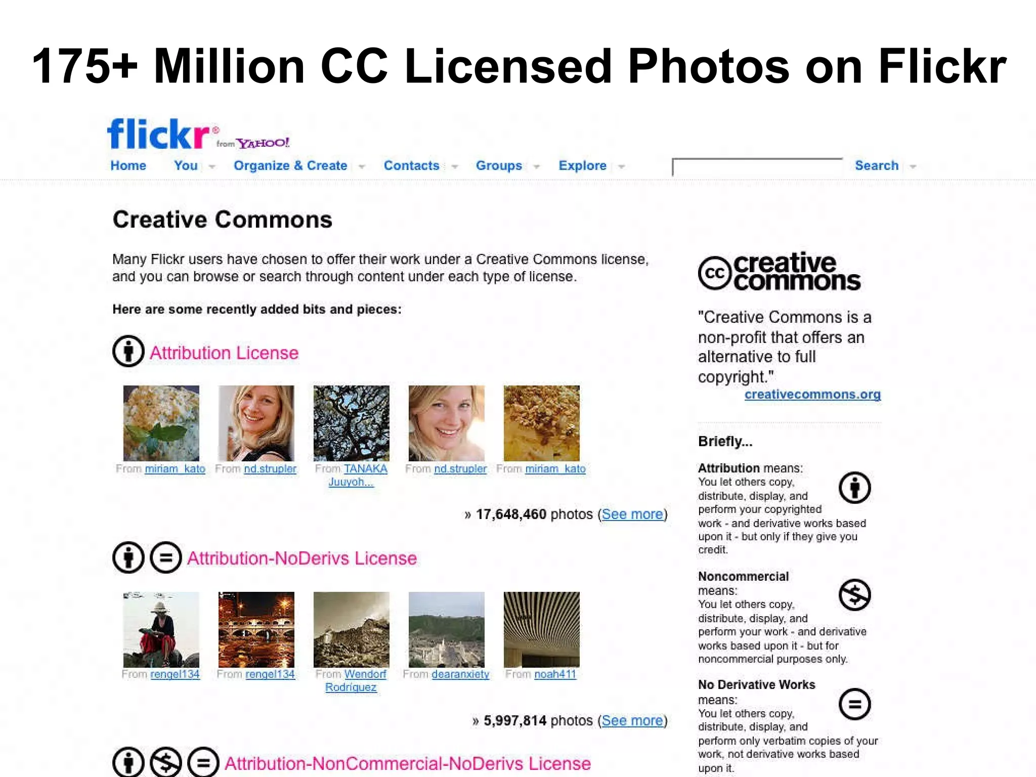 175+ Million CC Licensed Photos on Flickr 