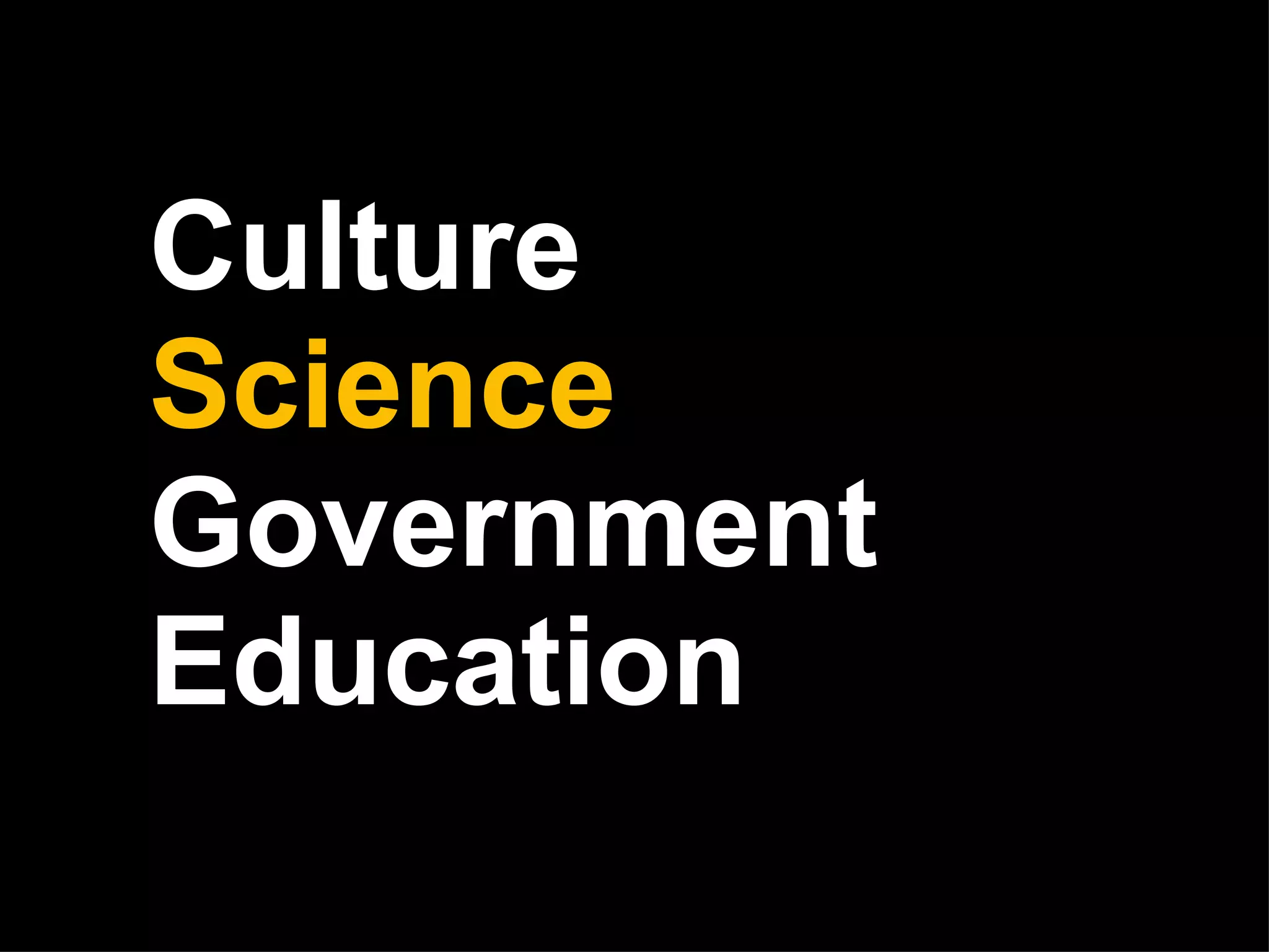 Culture Science Government Education 