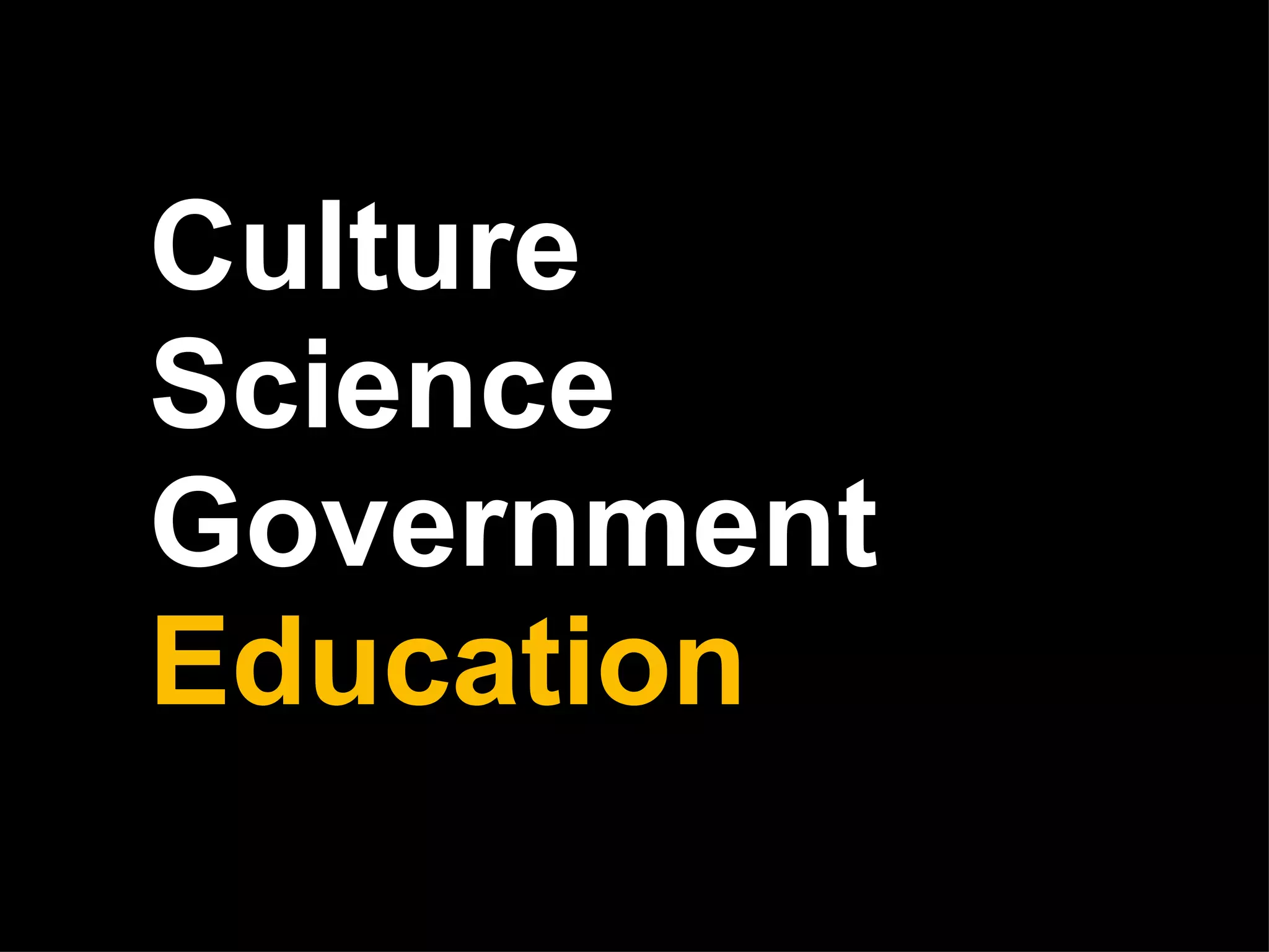 Culture Science Government Education 