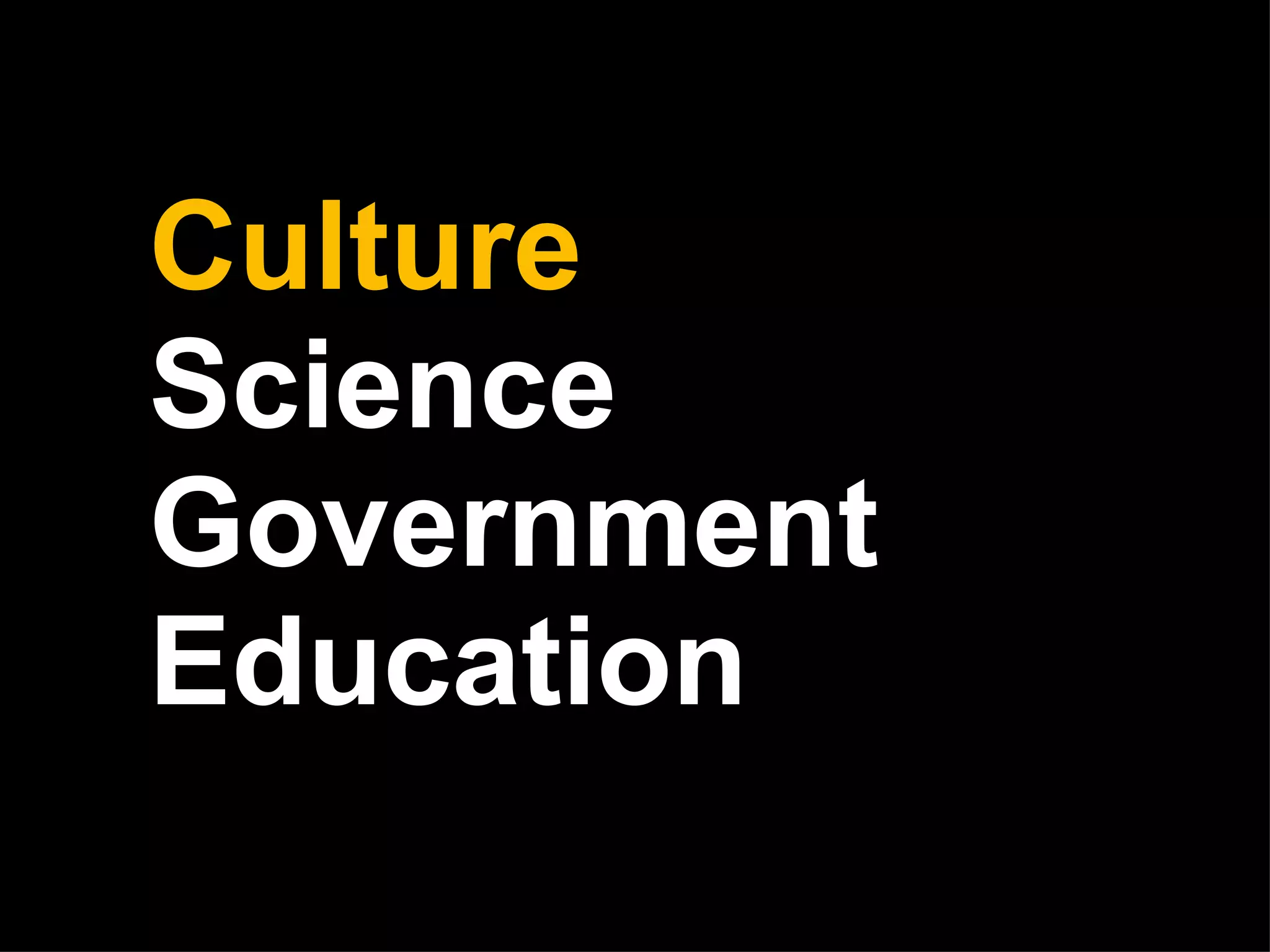 Culture Science Government Education 