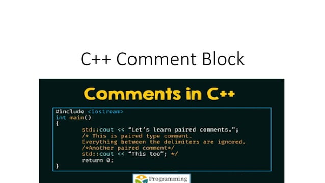 C++ Comment Block - programming house blog | PDF
