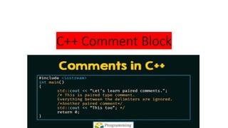 C++ comment Block In C++Programming Pdf | PPT