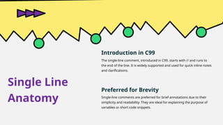 C99 Code C Comments Unboxed of the C programming language | PPTX