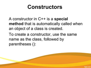 C++ constructors | PPT
