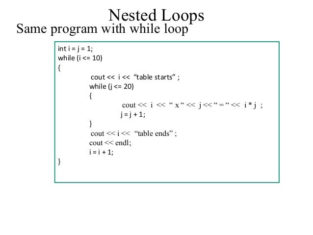 C++ control loops