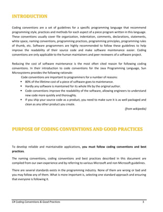 C# conventions & good practices | PDF