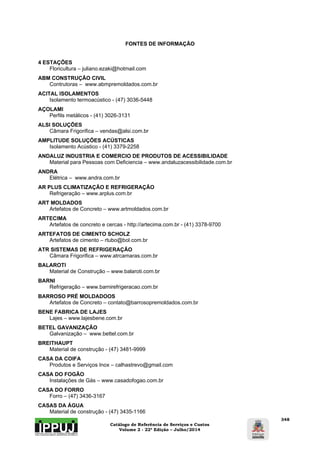 Catálogo de Referência de Serviços e Custos