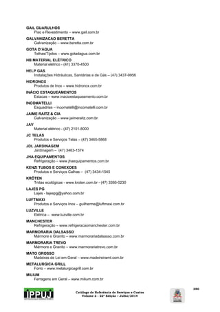 Catálogo de Referência de Serviços e Custos