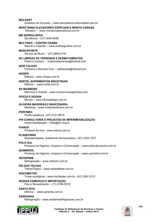 Catálogo de Referência de Serviços e Custos