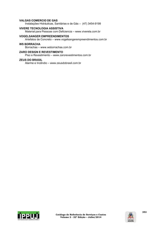 Catálogo de Referência de Serviços e Custos