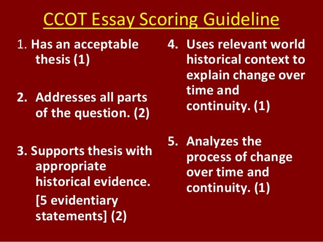 essay scoring ccot essay for china 10ce 1100 ce ccot essays
