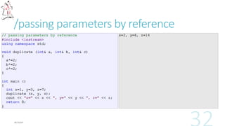 /passing parameters by reference
 