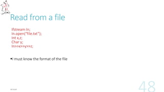 Implementation
The array before sorting is: (45,30,90,5,70)
The array after sorting is: (5,30,45,70,90)
We need two loops to implement this method
The first for loop will get the first element that we want to compare so we need
another for loop “the second one” to get the another elements from the array
 