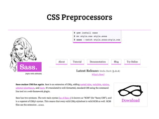 CSS Preprocessors
 