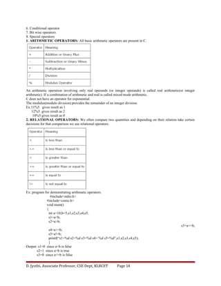 c and data structures first unit notes (jntuh syllabus) | DOC