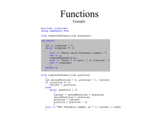 Functions
Example
 