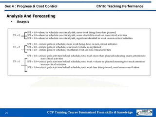 25
Sec 4 : Progress & Cost Control Ch16: Tracking Performance
Analysis And Forecasting
• Anaysis
 