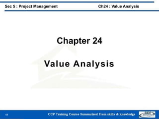 Chapter 24
Value Analysis
44
Sec 5 : Project Management Ch24 : Value Analysis
 