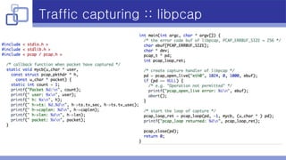 Traffic capturing :: libpcap
 