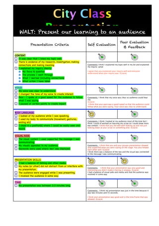 Cc presentation evaluation | PAGES | Education