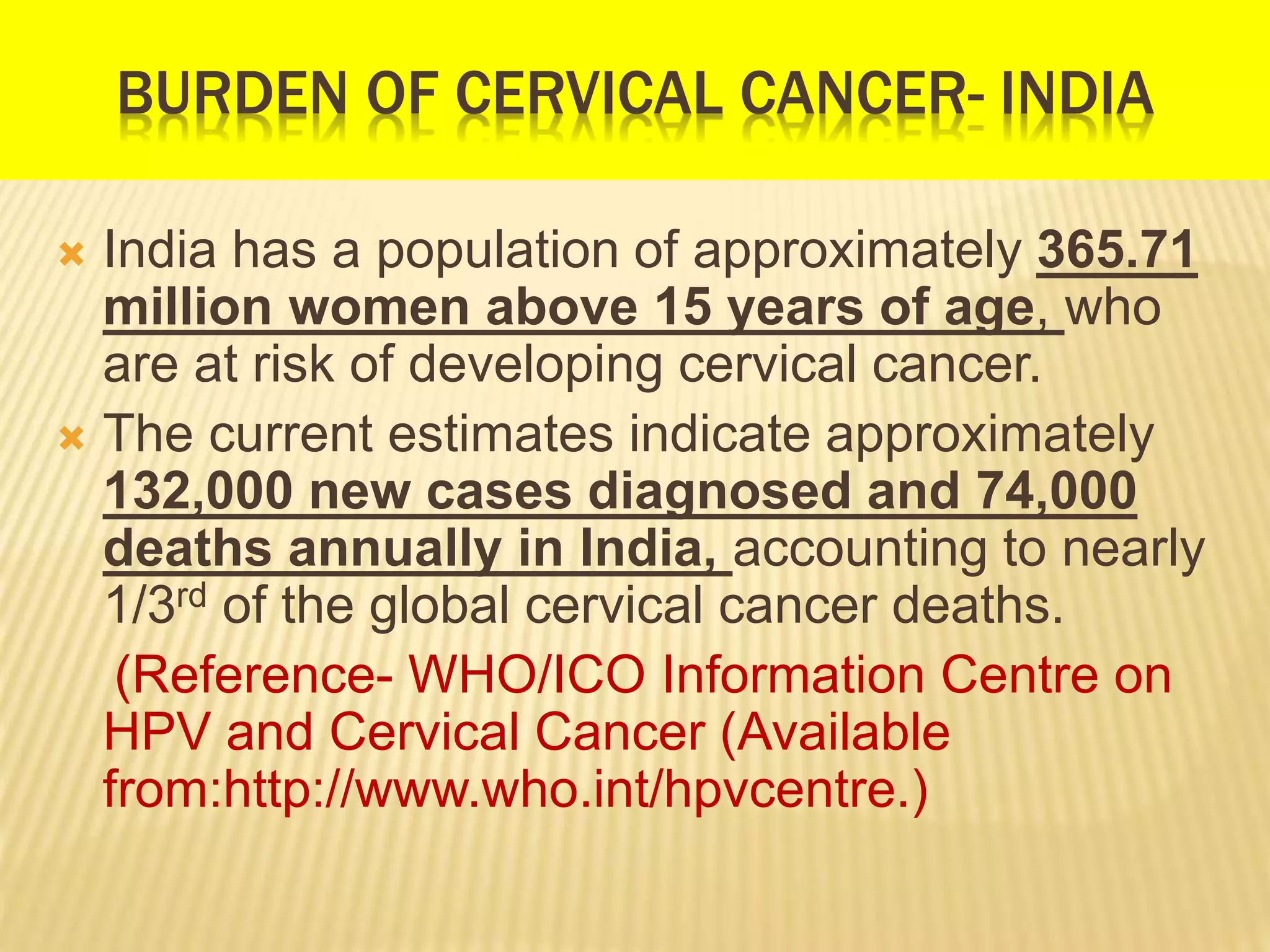 Epidemiology of Cervical cancer | PPTX