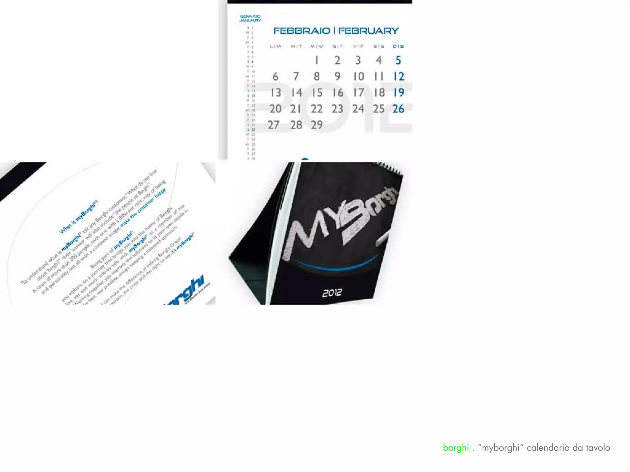 borghi . “myborghi” calendario da tavolo
 