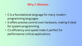 C programming language:- Introduction to C Programming - Overview and ...