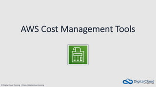 © Digital Cloud Training | https://digitalcloud.training
AWS Cost Management Tools
 