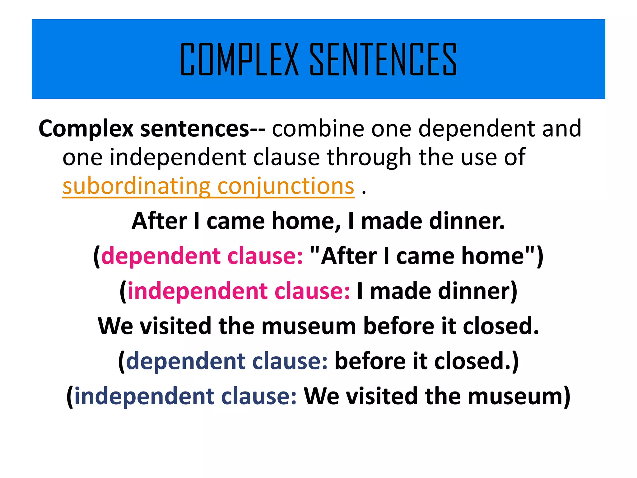 Complex and Sentences in Communication Breakdown PPT