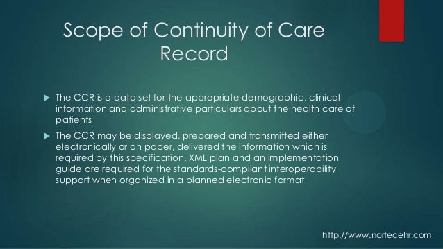 Understanding The Continuity of Care Record.