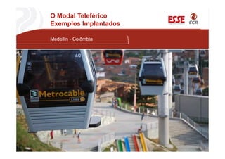 O Modal Teleférico
Exemplos Implantados
Medellin - Colômbia
 