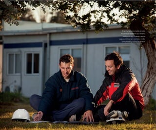 El ser humano es la medida de todos
los valores de Odebrecht, que fomenta
la educación por el trabajo y que los
equipos estén siempre orientados a hallar
oportunidades y superar los desafíos.
 