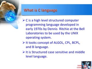 A Crash Course in C Part-1 | PPT