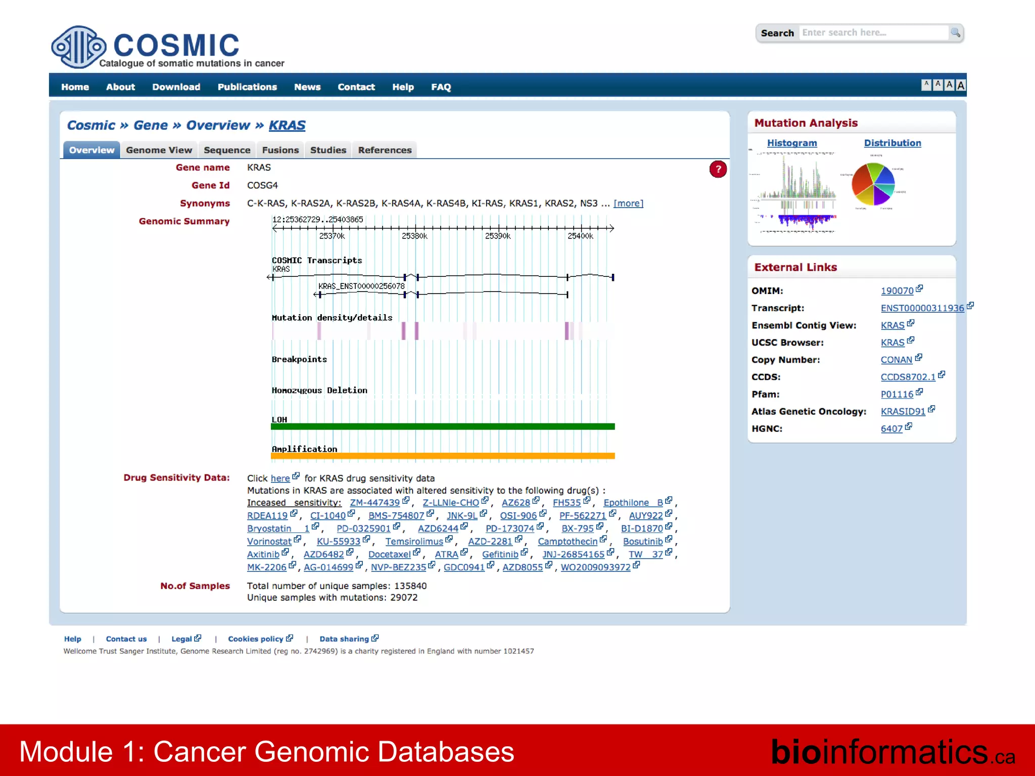 Module 1: Cancer Genomic Databases

bioinformatics.ca

 