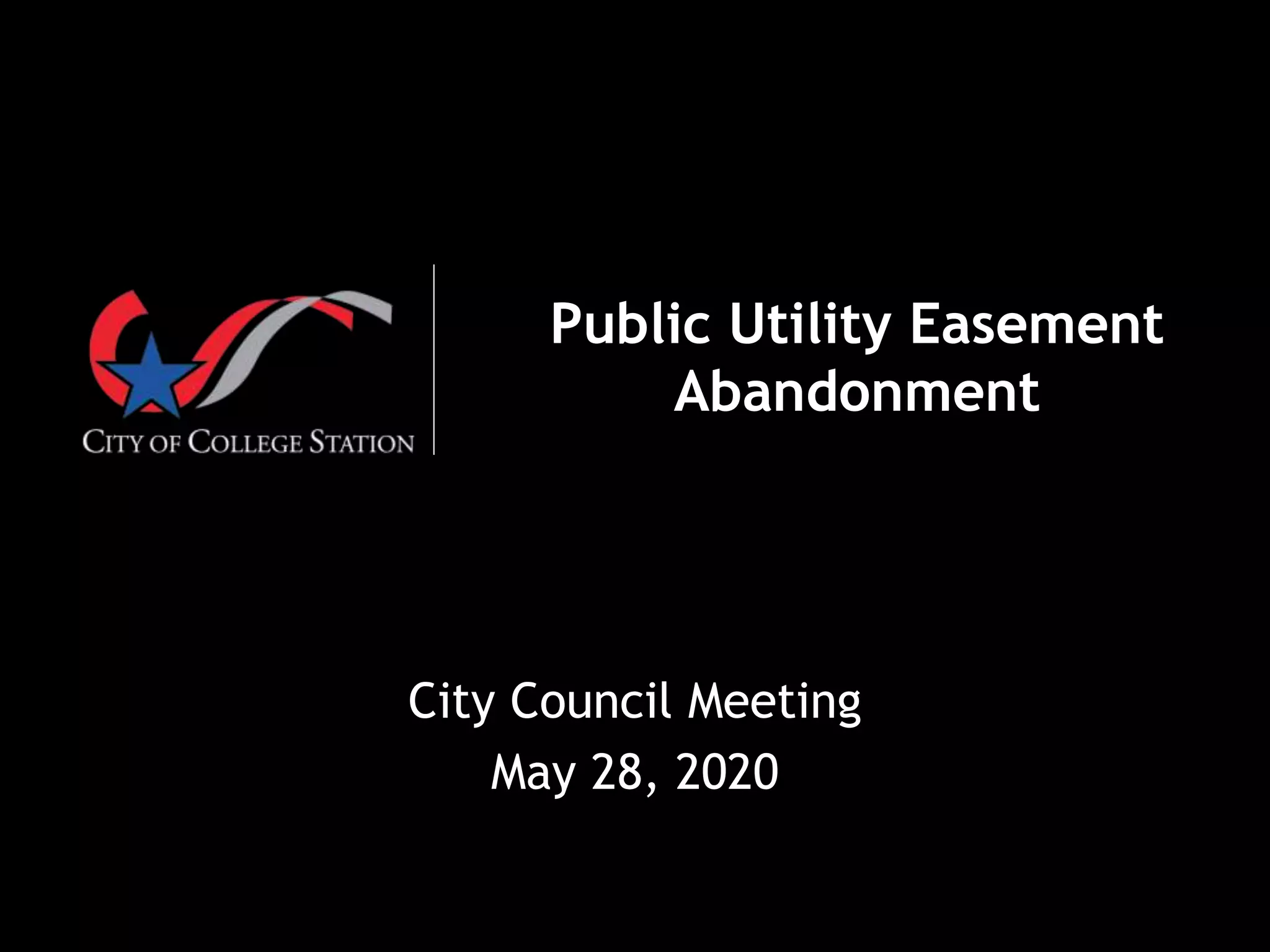 Creekside Public Utility Easement Abandonment PPT