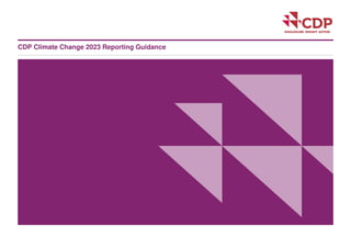 CDP Climate Change 2023 Reporting Guidance
 