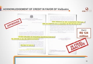 Part 2 
R$ 124 
million 
ACKNOWLEDGEMENT OF CREDIT IN FAVOR OF ViaQuatro 
56 
 