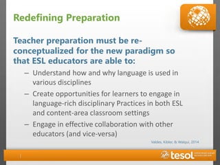 CCRS, ELS, and the Changing Role of the ESL Educator | PDF