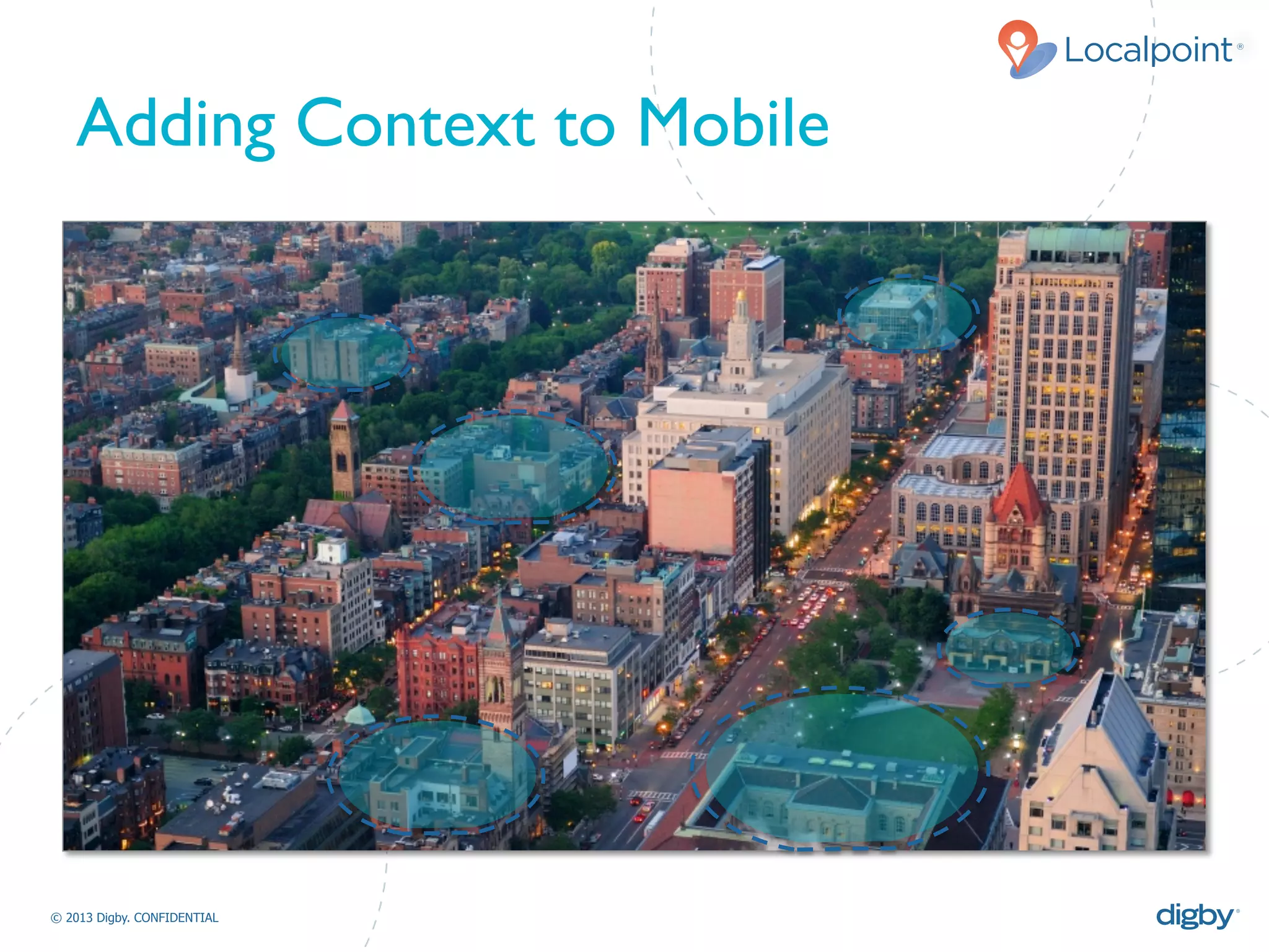 Localpoint®
© 2013 Digby. CONFIDENTIAL	
  
Adding Context to Mobile	

 