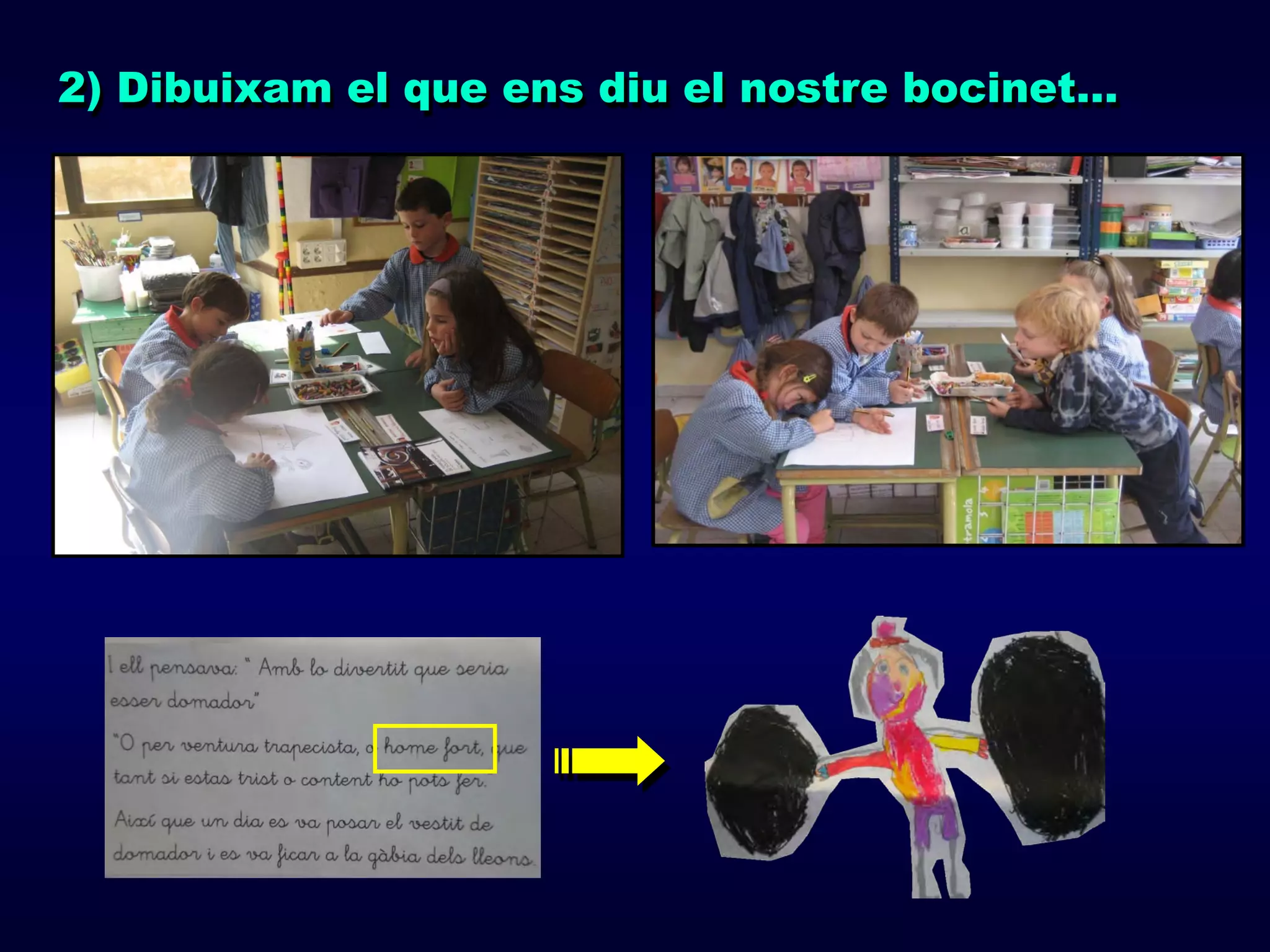 2) Dibuixam el que ens diu el nostre bocinet…
 