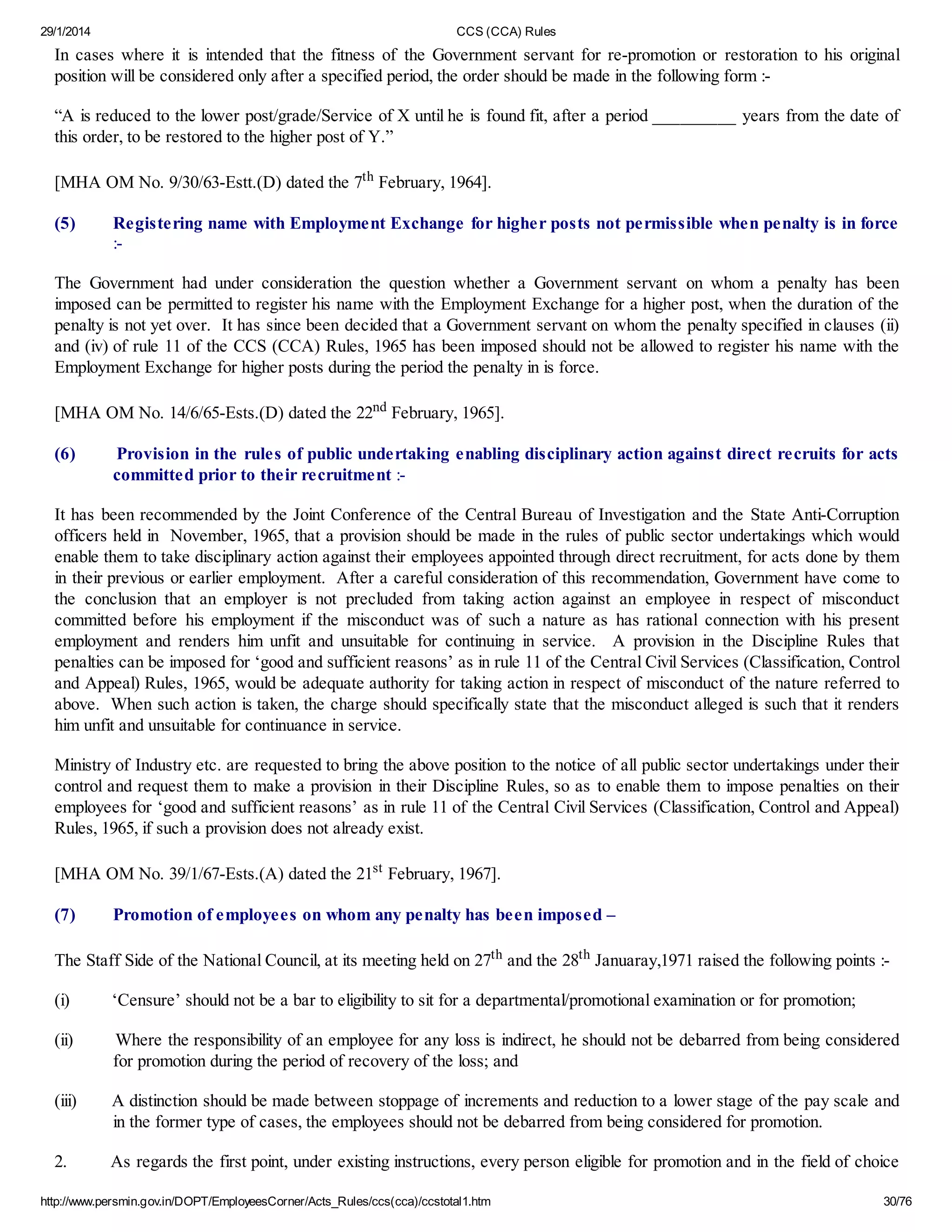 Ccs (cca) rules | PDF