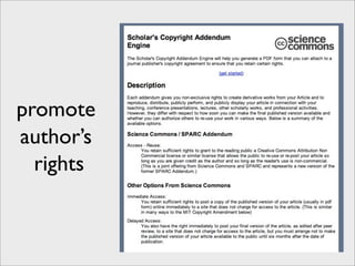 promote
author’s
  rights
 