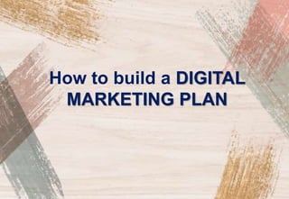 How to build a DIGITAL
MARKETING PLAN
1
 