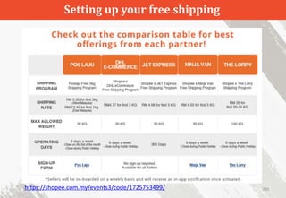 Setting up your free shipping
230
https://shopee.com.my/events3/code/1725753499/
 