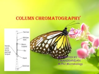 COLUMN CHROMATOGRAPHY
PReseNTed bY
P.MANIKANDAN
M.Phil Microbiology
 